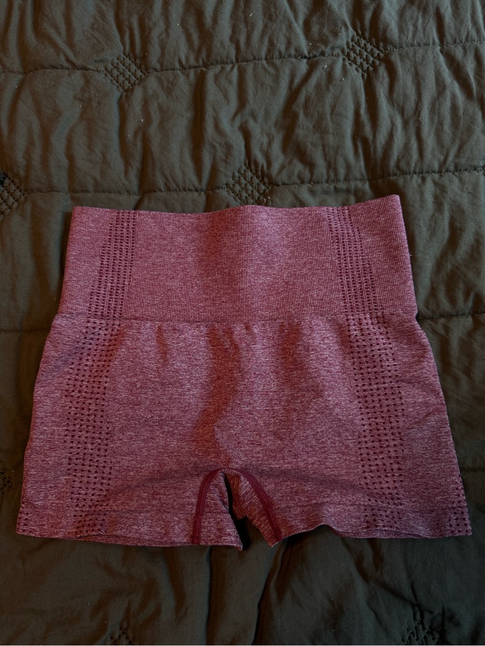Seamless High-Waist Ribbed Pink Women’s Shorts
